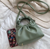 PB97 Sage Green Scrunched Handle Purse - Iris Fashion Jewelry