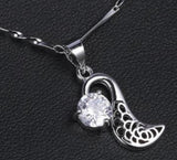 N1617 Silver Dainty Decorated Rhinestone Necklace with FREE Earrings - Iris Fashion Jewelry