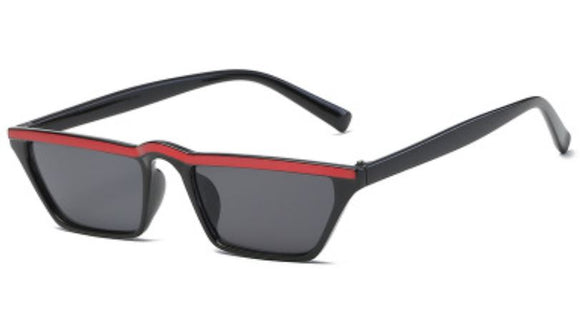 S98 Red Accent Black Frame Sunglasses - Iris Fashion Jewelry