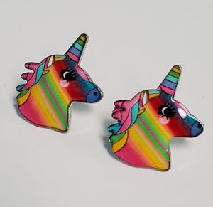 L283 Multi Color Unicorn Earrings - Iris Fashion Jewelry