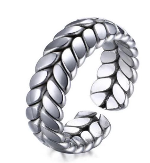 AR13 Silver Tread Design Adjustable Ring - Iris Fashion Jewelry
