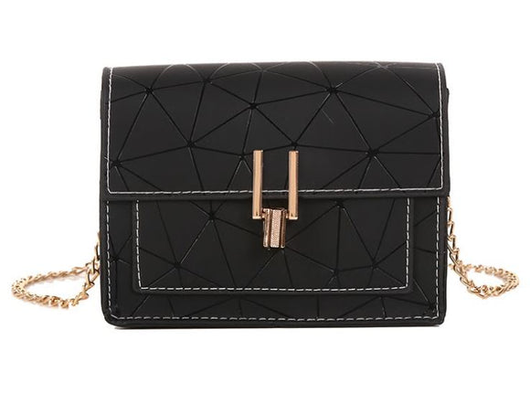PB193 Black Geometric Design Shoulder Bag - Iris Fashion Jewelry