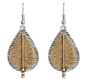 E611 Silver Gold Teardrop Earrings - Iris Fashion Jewelry