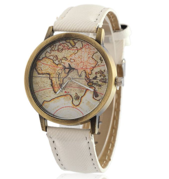 W427 White Band World Traveler Collection Quartz Watch - Iris Fashion Jewelry
