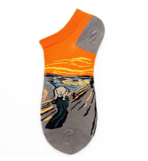 SF79 Orange The Scream Low Cut Socks - Iris Fashion Jewelry