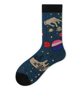 SF237 Navy Blue Space Puppet Socks - Iris Fashion Jewelry