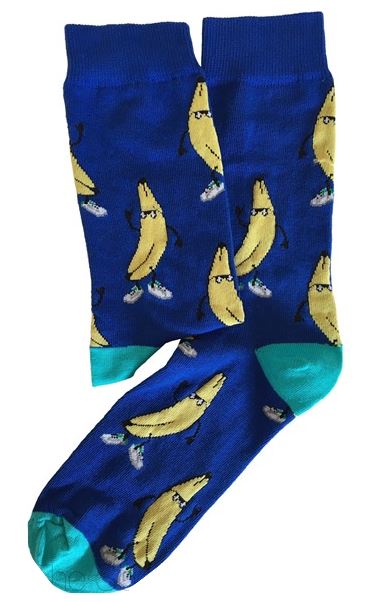 SF1002 Royal Blue Dancing Banana Socks - Iris Fashion Jewelry