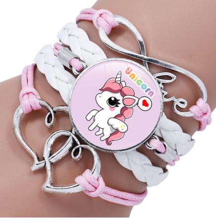 L437 Pink Unicorn Leather Layered Bracelet - Iris Fashion Jewelry