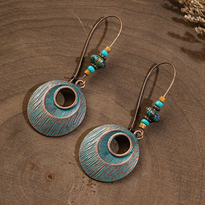 E1666 Bronze Turquoise Bead Earrings - Iris Fashion Jewelry