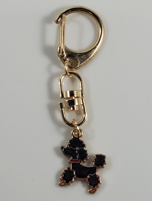 L346 Gold Black Poodle Dog Zipper Pull - Iris Fashion Jewelry