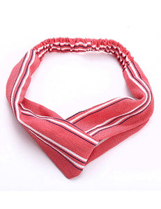 H369 Powder Pink Stripe Pattern Head Band - Iris Fashion Jewelry