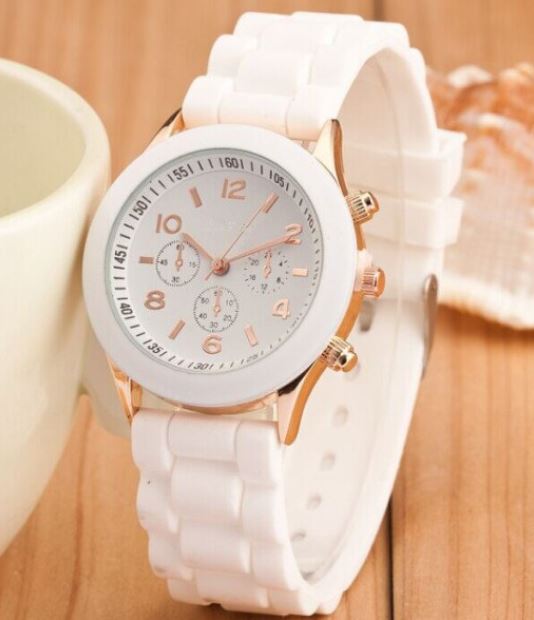 W446 White Silicone Collection Quartz Watch - Iris Fashion Jewelry