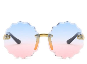 S451 Blue & Pink Flower Shape Lens Sunglasses - Iris Fashion Jewelry