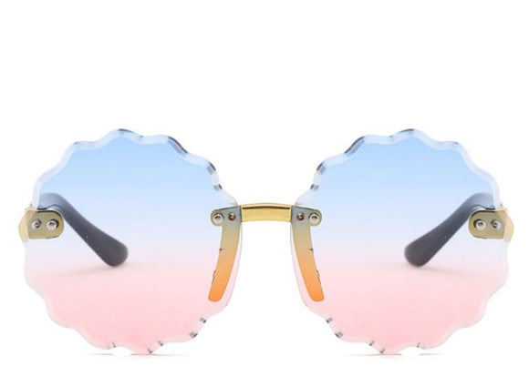 S451 Blue & Pink Flower Shape Lens Sunglasses - Iris Fashion Jewelry