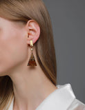 E1746 Gold Brown Acrylic Triangle Earrings - Iris Fashion Jewelry