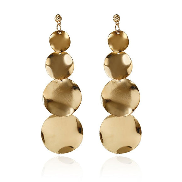 E1159 Gold Multi Circle Dangle Earrings - Iris Fashion Jewelry