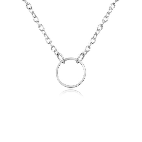 N1056 Silver Single Hoop Necklace with FREE Earrings - Iris Fashion Jewelry