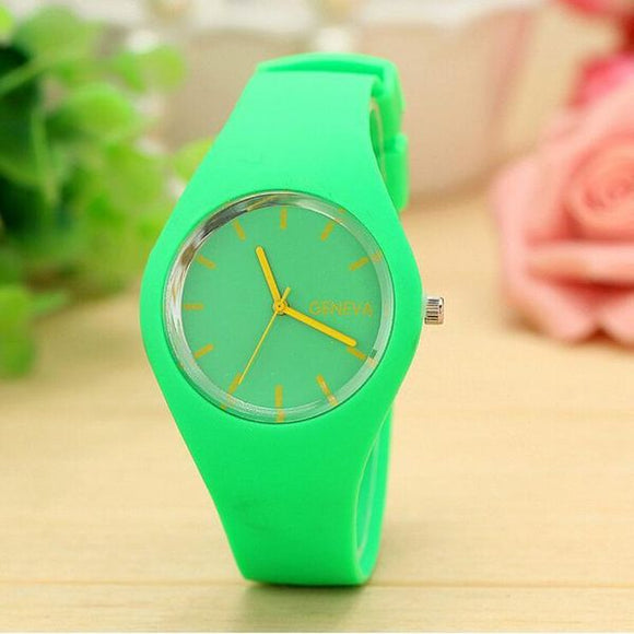 W54 Green Silicone Collection Quartz Watch - Iris Fashion Jewelry