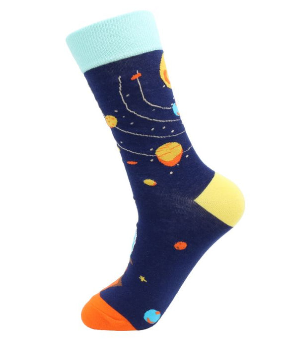 SF878 Navy Blue Planets Socks - Iris Fashion Jewelry