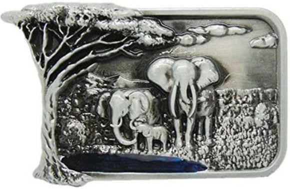 BU168 Elephants Belt Buckle - Iris Fashion Jewelry