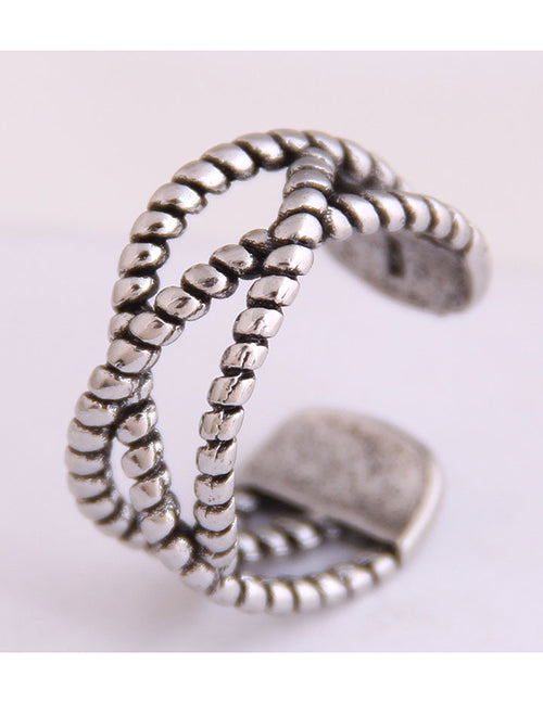 TR10 Silver Woven Design Toe Ring - Iris Fashion Jewelry