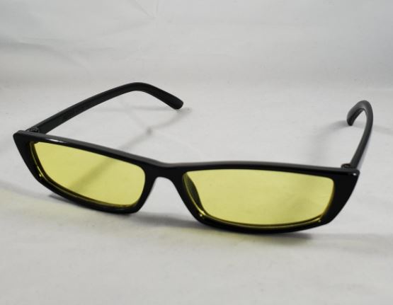 S47 Black Thin Frame Yellow Lens Fashion Sunglasses - Iris Fashion Jewelry