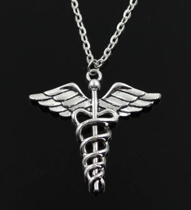 N1634 Silver Dainty Medical Symbol Necklace with FREE EARRINGS - Iris Fashion Jewelry