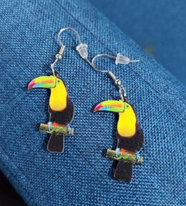 E1766 Acrylic Toucan Earrings - Iris Fashion Jewelry