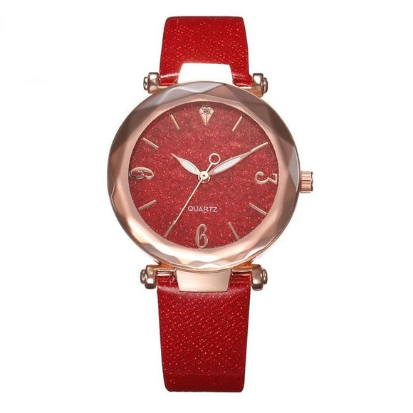 W139 Red Band Glitter Collection Quartz Watch - Iris Fashion Jewelry