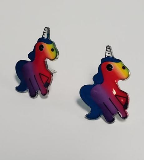 L263 Multi Color Unicorn Earrings - Iris Fashion Jewelry