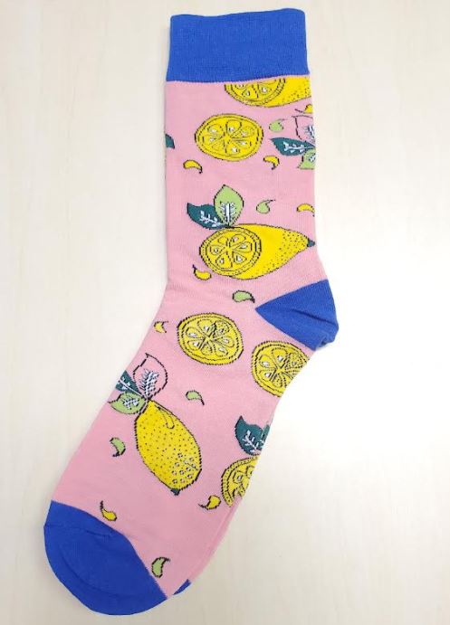 SF1027 Pink Lemon Socks - Iris Fashion Jewelry