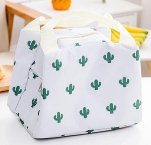 G34 Cactus Insulated Lunch Tote with Zipper Closure - Iris Fashion Jewelry