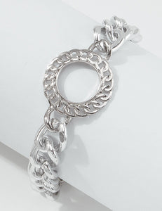 B1185 Silver Chain Link Bracelet - Iris Fashion Jewelry