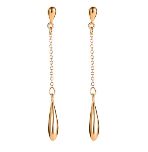 E777 Gold Chain Drop Earrings - Iris Fashion Jewelry