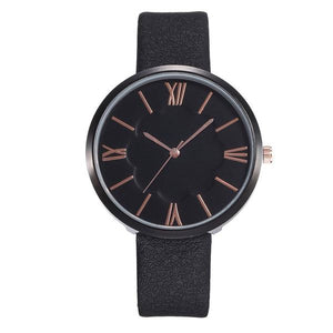 W256 Black Band & Face Blossom Inlay Quartz Watch - Iris Fashion Jewelry