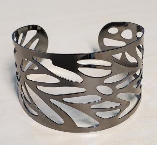 B981 Gun Metal Cuff Bracelet - Iris Fashion Jewelry