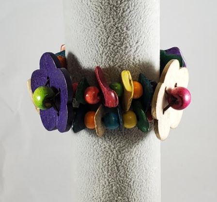 B357 Multi Color Flower Wooden Bead Bracelet - Iris Fashion Jewelry