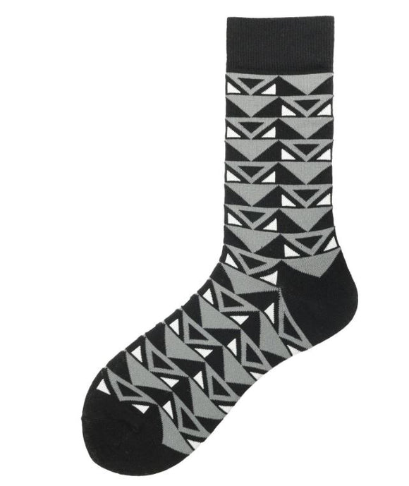 SF934 Gray & Black Triangles Socks - Iris Fashion Jewelry