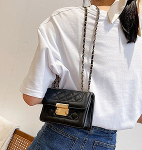 PB102 Black Quilted Design Shoulder Bag - Iris Fashion Jewelry