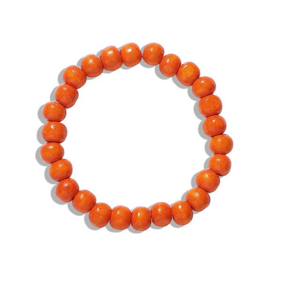 B161 Orange Wood Beads Bracelet - Iris Fashion Jewelry
