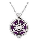 Z02 Silver Snowflake Essential Oil Necklace with FREE Earrings PLUS 5 Different Color Pads - Iris Fashion Jewelry