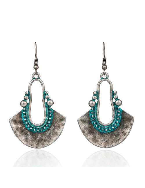 E1652 Silver Oxidized Look Abstract Earrings - Iris Fashion Jewelry