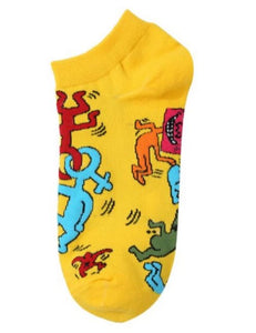 SF1186 Yellow Male & Female Symbol Low Cut Socks - Iris Fashion Jewelry