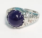 R241 Silver Deep Purple Gemstone Ring - Iris Fashion Jewelry