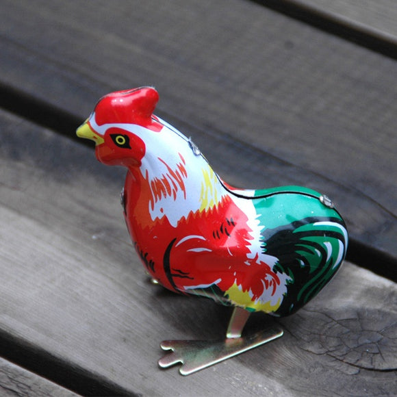 G09 Wind Up Rooster Tin Toy - Iris Fashion Jewelry