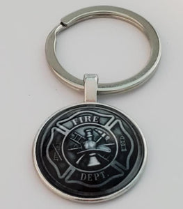 K79 Silver Firefighter Keychain - Iris Fashion Jewelry