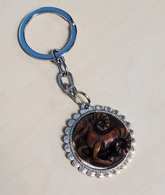 K164 Silver Ram Keychain - Iris Fashion Jewelry