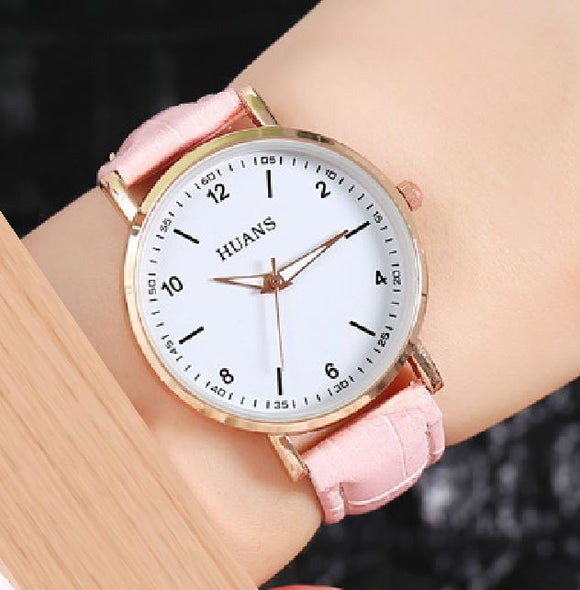 W462 Pale Pink Crocodile Collection Quartz Watch - Iris Fashion Jewelry