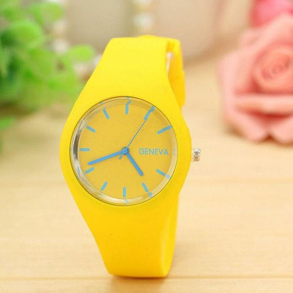 W56 Yellow Silicone Collection Quartz Watch - Iris Fashion Jewelry