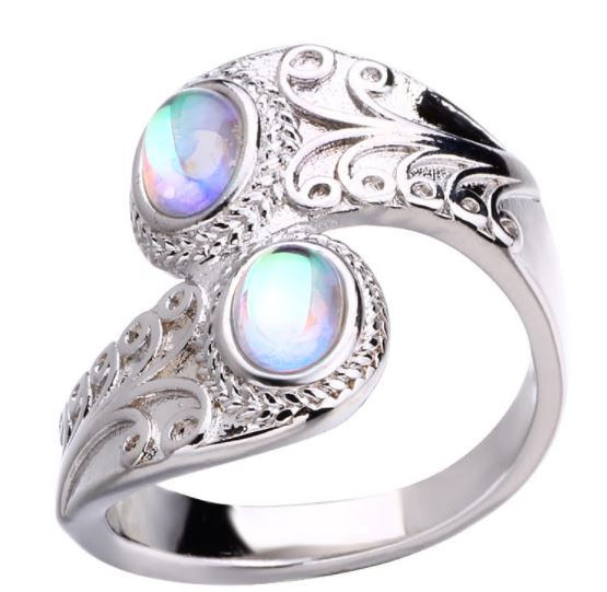 R108 Silver Moonstone Ring - Iris Fashion Jewelry